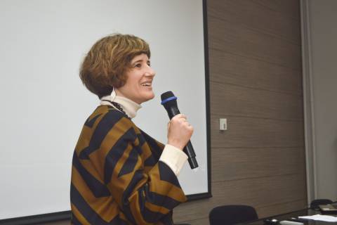 Patricia Reus durante un acto en la ETSAE, en una imagen de archivo.